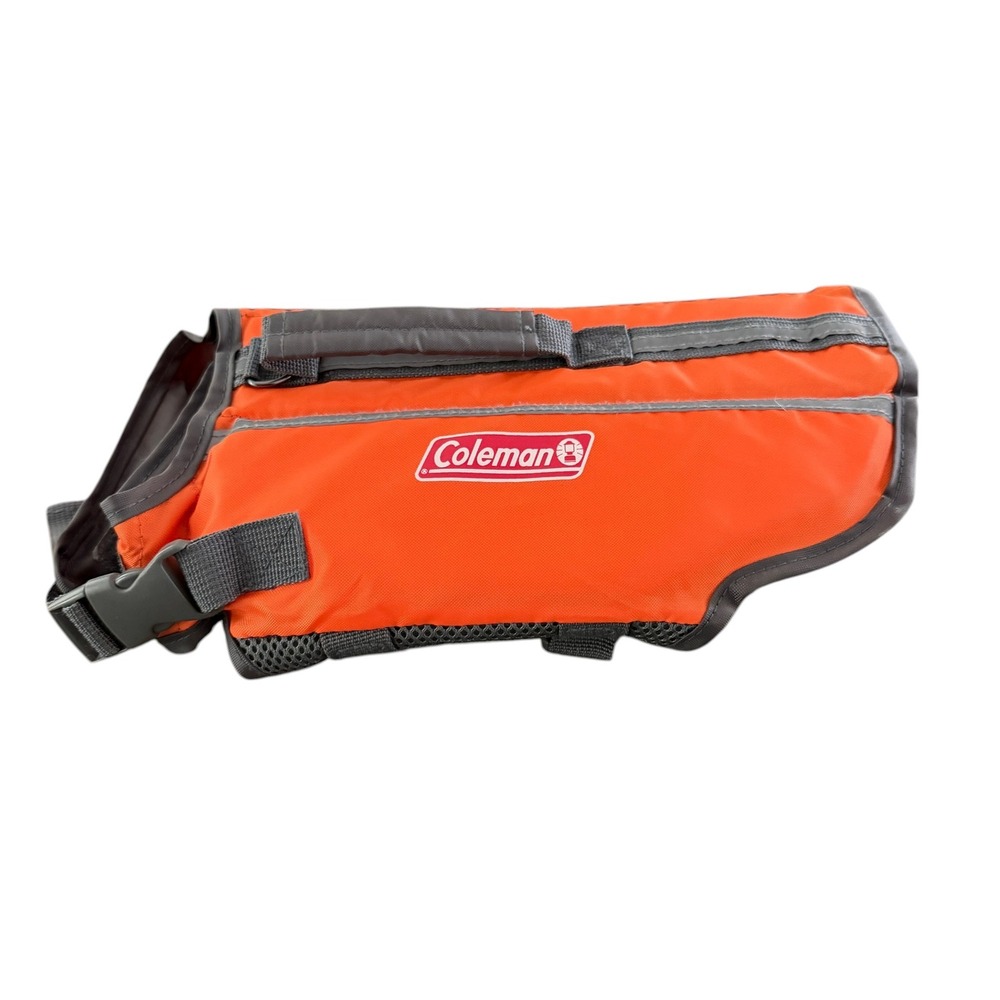 Coleman Dog Life Vest Floatation Device Small Orange Reflective Safety Handle